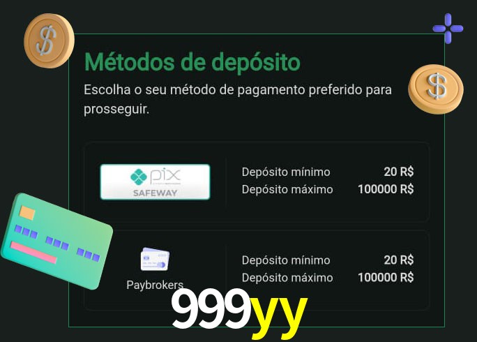 O cassino 999yy oferece uma grande variedade de métodos de pagamento